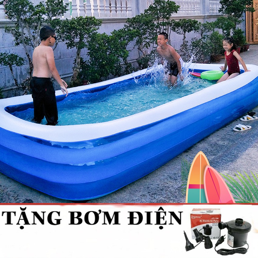 [ÁP MÃ 10K ĐẦU SHOP] Phao Bể Bơi, Bể Bơi CỠ Lớn 250x140x55 cm TRƠN DÀY DẶN