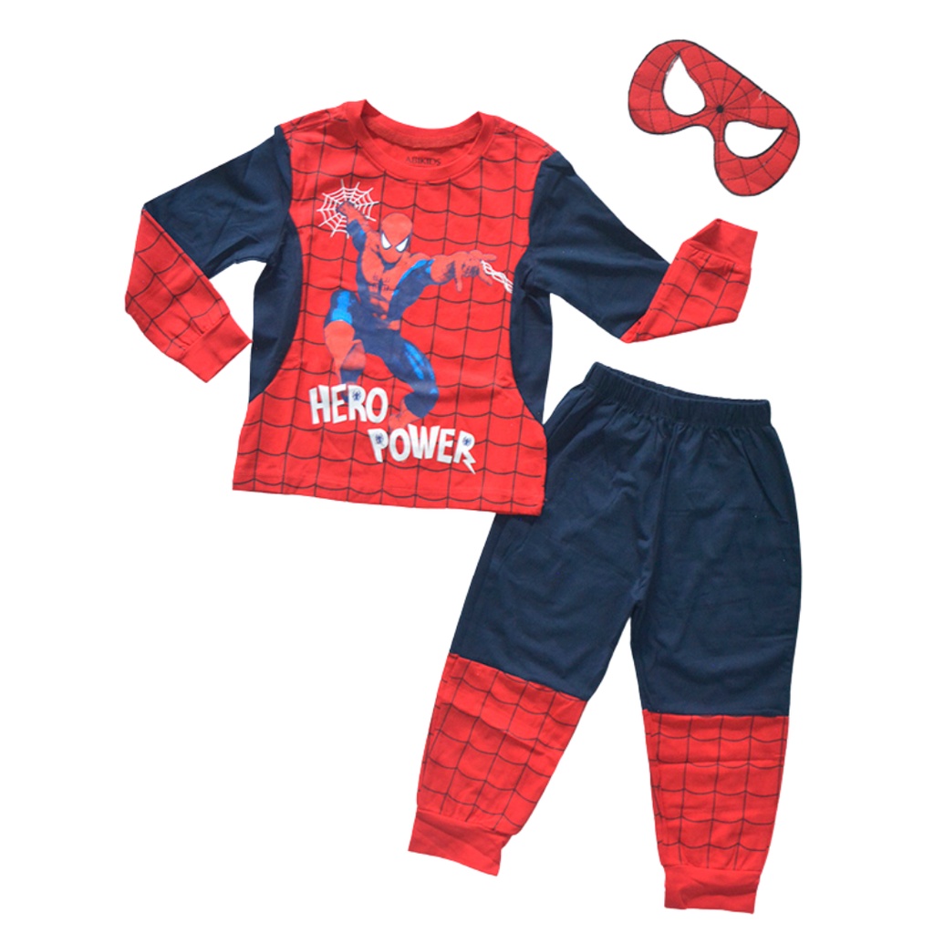 Đồ bộ dài tay cho bé trai TrueKids in siêu nhân nhện kèm mặt nạ