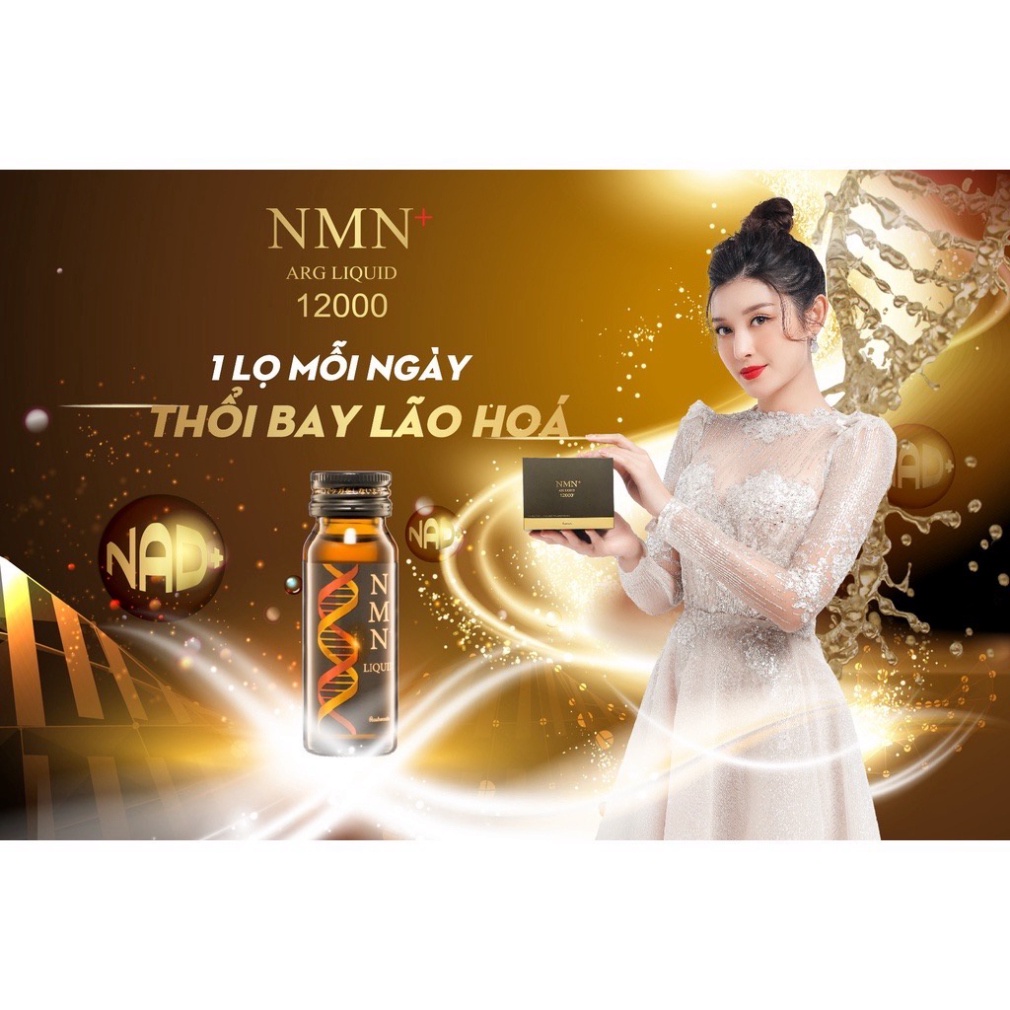 Nước Collagen Trẻ Hóa Da NMN + Arg Liquid 12000 Cao Cấp Hộp 12 Lọ Của Nhật Bản.