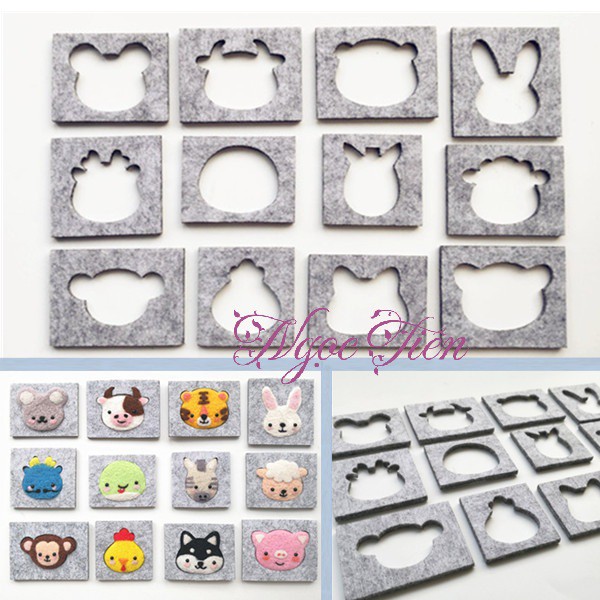 Khuôn chọc len thủ công 12 con giáp