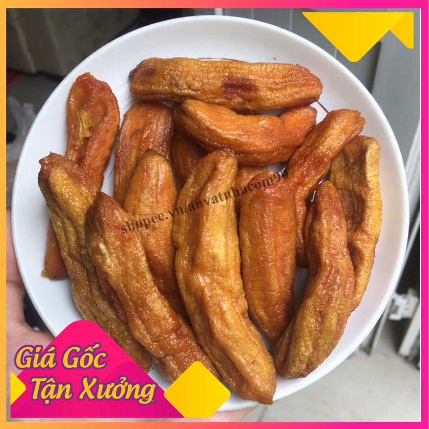 Chuối sấy dẻo [THƠM NGON - LOẠI ĐẶC BIỆT] nguyên trái, vị ngọt dịu, thơm, dẻo, dai dai 100% tự nhiên