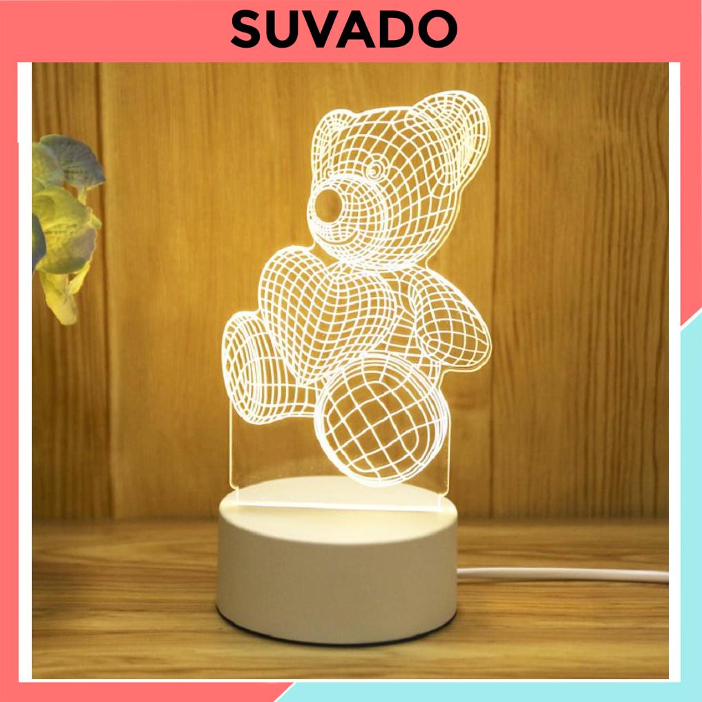 Đèn Ngủ 3D Led đẹp để bàn đầu giường thông minh hiện đại hình dễ thương derco phòng ngủ ngàn sao Lamp 3D SUVADO