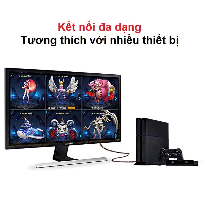 CÁP HDMI BỌC DÂY DÙ ĐỎ DÀI 1,5M CHỐNG NHIỄU