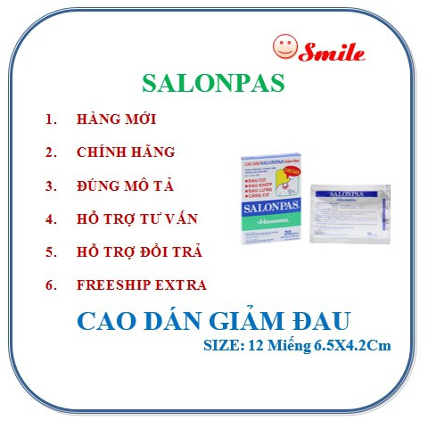 HỘP 12 MIẾNG CAO DÁN SALONPAS