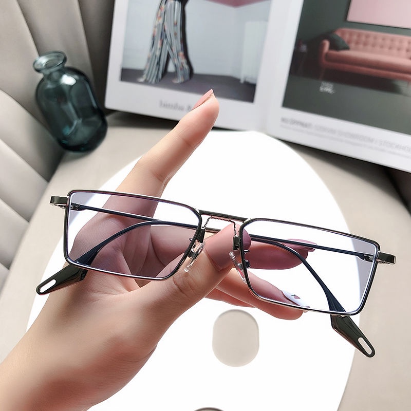 [Frame] Kính Râm Chống Tia Cực Tím Phong Cách Âu Mỹ Năm 2021 Gọng Lụa Nhỏ Màu Vàng Thời Trang Phong Cách Âu Mỹ Cho Nam