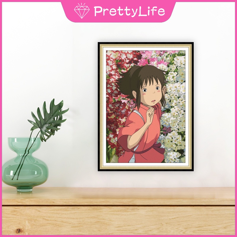 Bộ Tranh Đính Đá 5D Tự Làm 30x40cm / 40x50cm Hình Phim Spirited Away