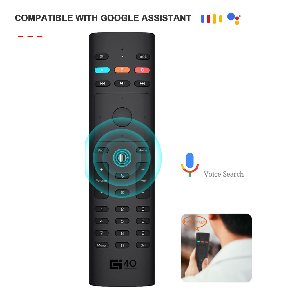 G40S Smart Voice Air Mouse 6-Axis Gyroscope Handheld Remote Control IR Learning Voice Control 3 Infrared Modes for Smart TV Android TV BOX PC