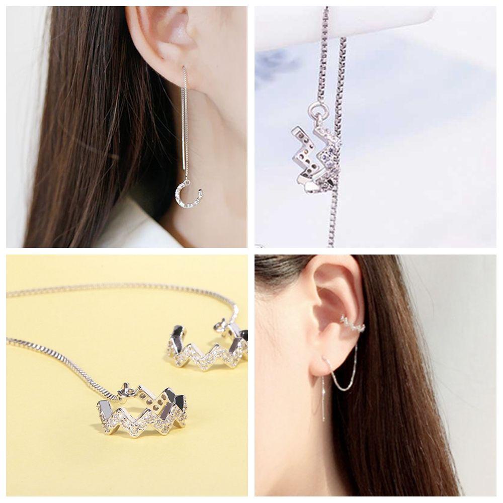 LAY 1 Khuyên Kẹp Vành Tai Màu Trắng Thời Trang Cá Tính