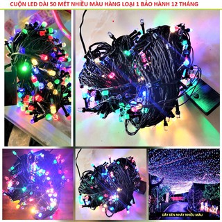 DÂY ĐÈN LED KIM CƯƠNG DÀI 50M NHÁY NHIỀU MÀU CHỐNG NƯỚC