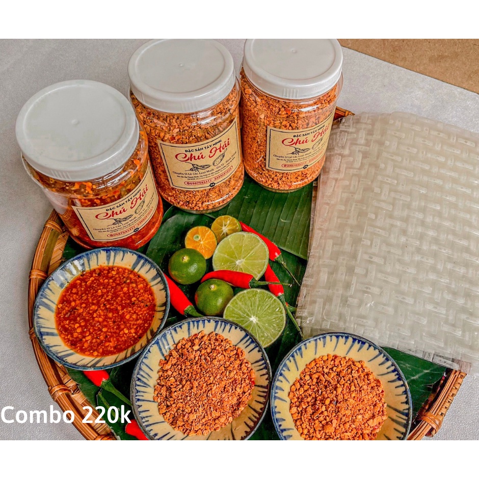 Combo 220k: Sốt chấm Chú Hải, muối tôm Tây Ninh, muối tỏi ớt siêu cay