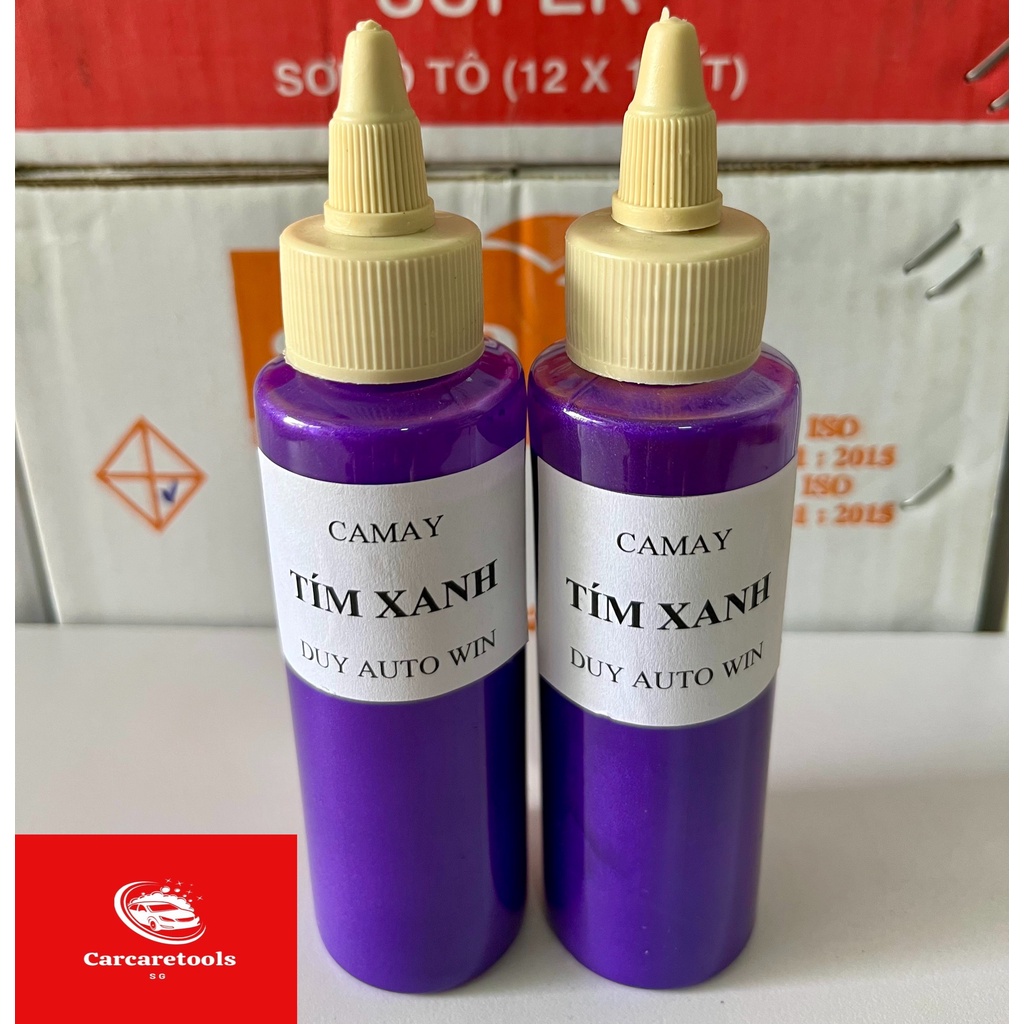 Camay màu tím xanh - Sơn xe máy đóng chai 100g và 50g