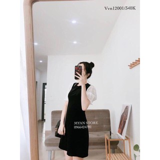 VÁY ĐEN PHA TAY TRẮNG HÀNG VNXK
