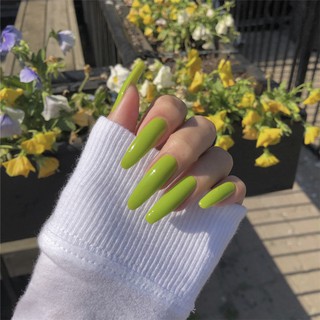 Bộ 24 Móng Tay Giả Xanh dài nhọn