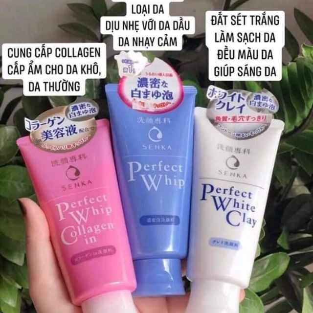 Sữa rửa mặt tạo bọt bổ sung Collagen Senka Perfect Whip Collagen In 120g