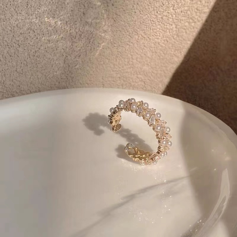 Nhẫn Đính Ngọc Trai Giả Cao Cấp Sang Trọng Dành Cho Nữ