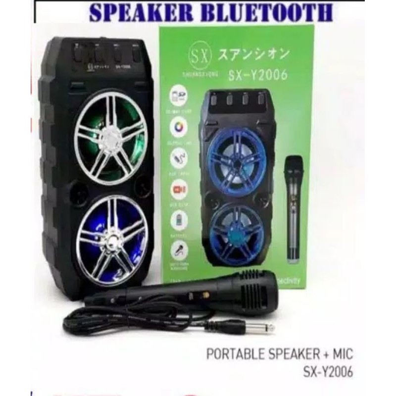 Loa Bluetooth Sx-Y2006 / Free Microfhon / Usb / Bt / Aux / Tf Cho Xe Hơi