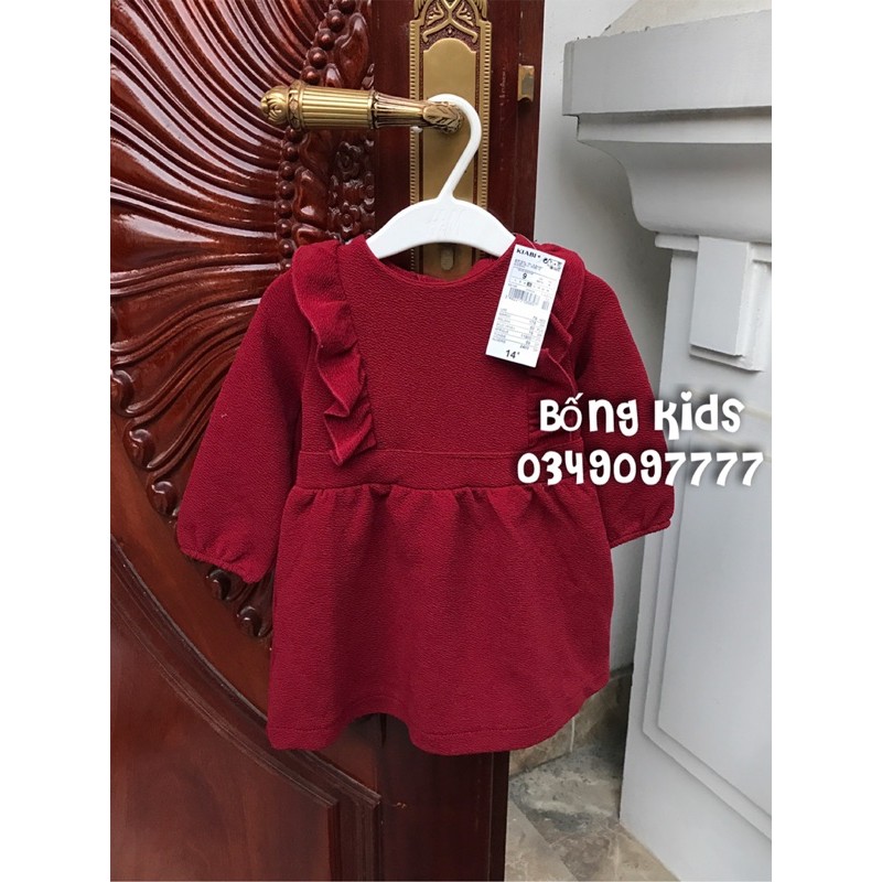 Váy Thun Xốp Bé Gái Nhún Bèo Kiabi