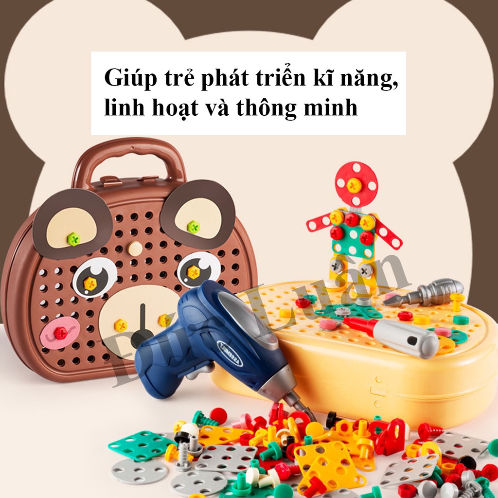 Bộ đồ chơi kỹ sư lắp ráp - đồ chơi vặn ốc vít - Cho bé từ 3 tuổi