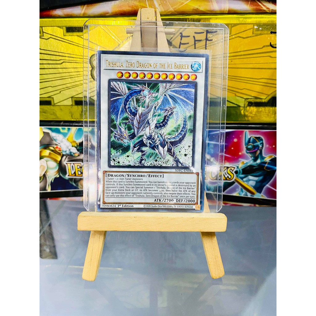 Lá bài thẻ bài Trishula Zero Dragon of the Ice Barrier - Ultra Rare - Tặng bọc bài nhựa bảo quản
