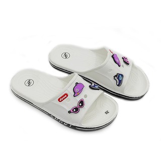 Dép nữ quai ngang Bevis - quai gắn sticker ngẫu nhiên chất liệu xốp EVA đúc siêu nhẹ mang êm chân BE153-2 (Trắng)