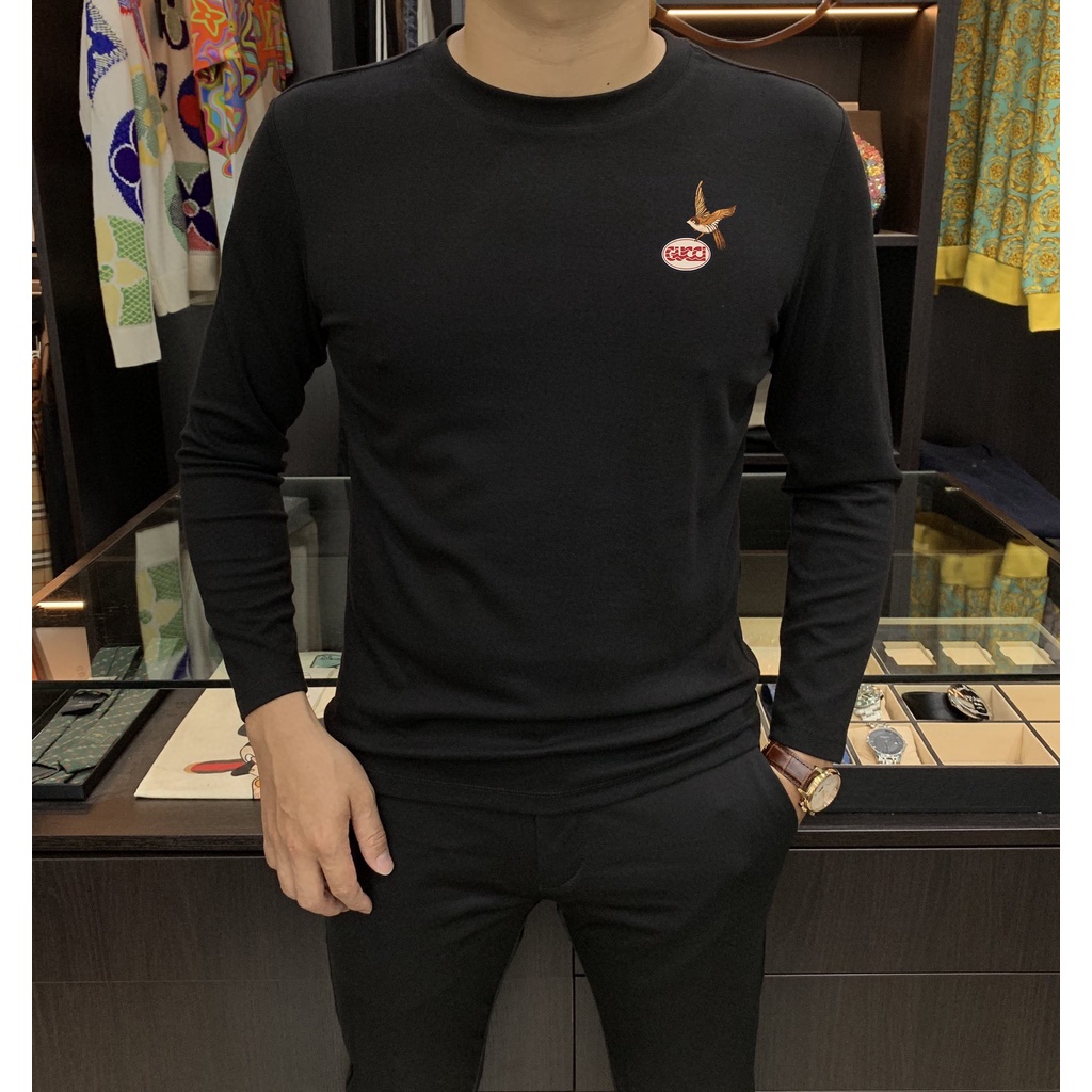 Original 2021 Latest Gucci Men's Long Sleeves Black T-shirt Size: M-3XL 011529