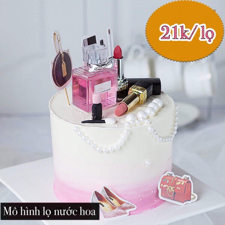 Đồ trang trí bánh kem  bình nước hoa trang trí bánh kem sinh nhật