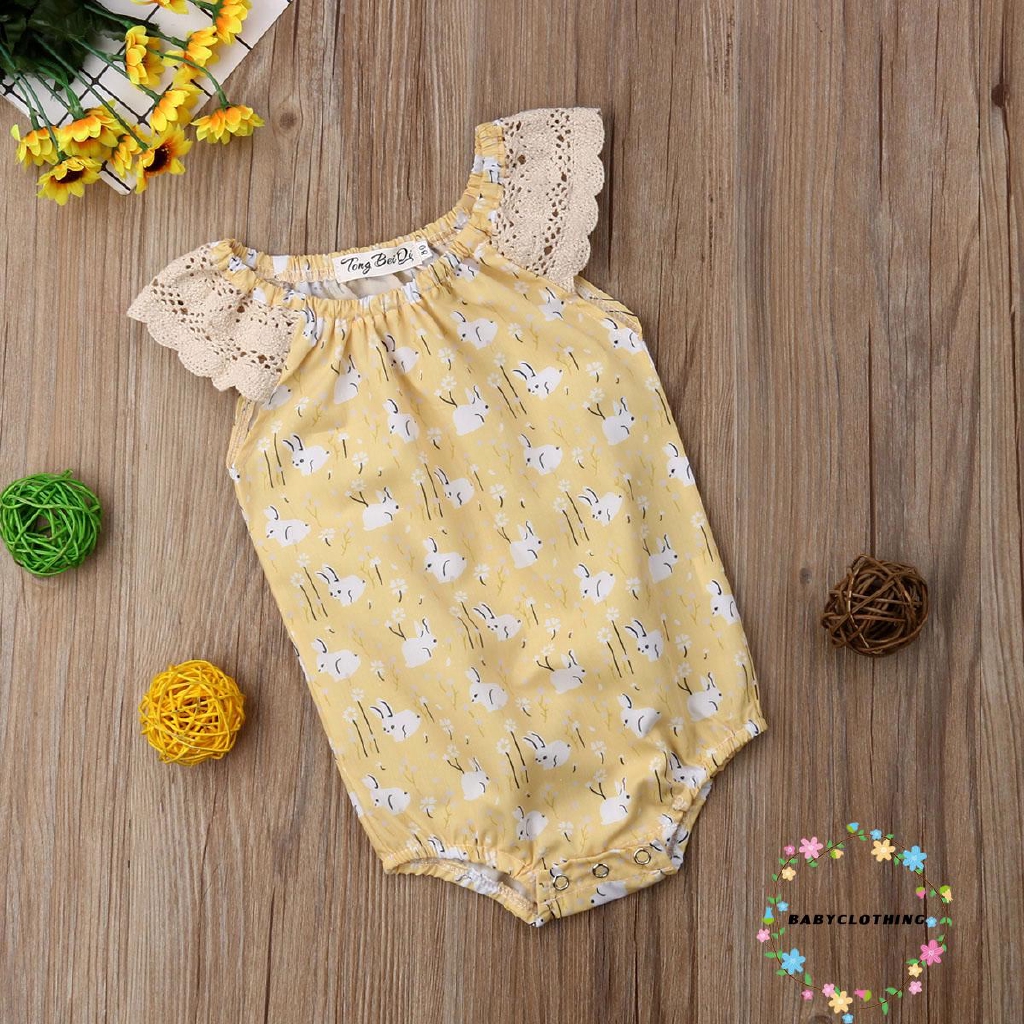 Bộ bodysuit một mảnh hình thỏ Phục sinh dễ thương cho bé sơ sinh