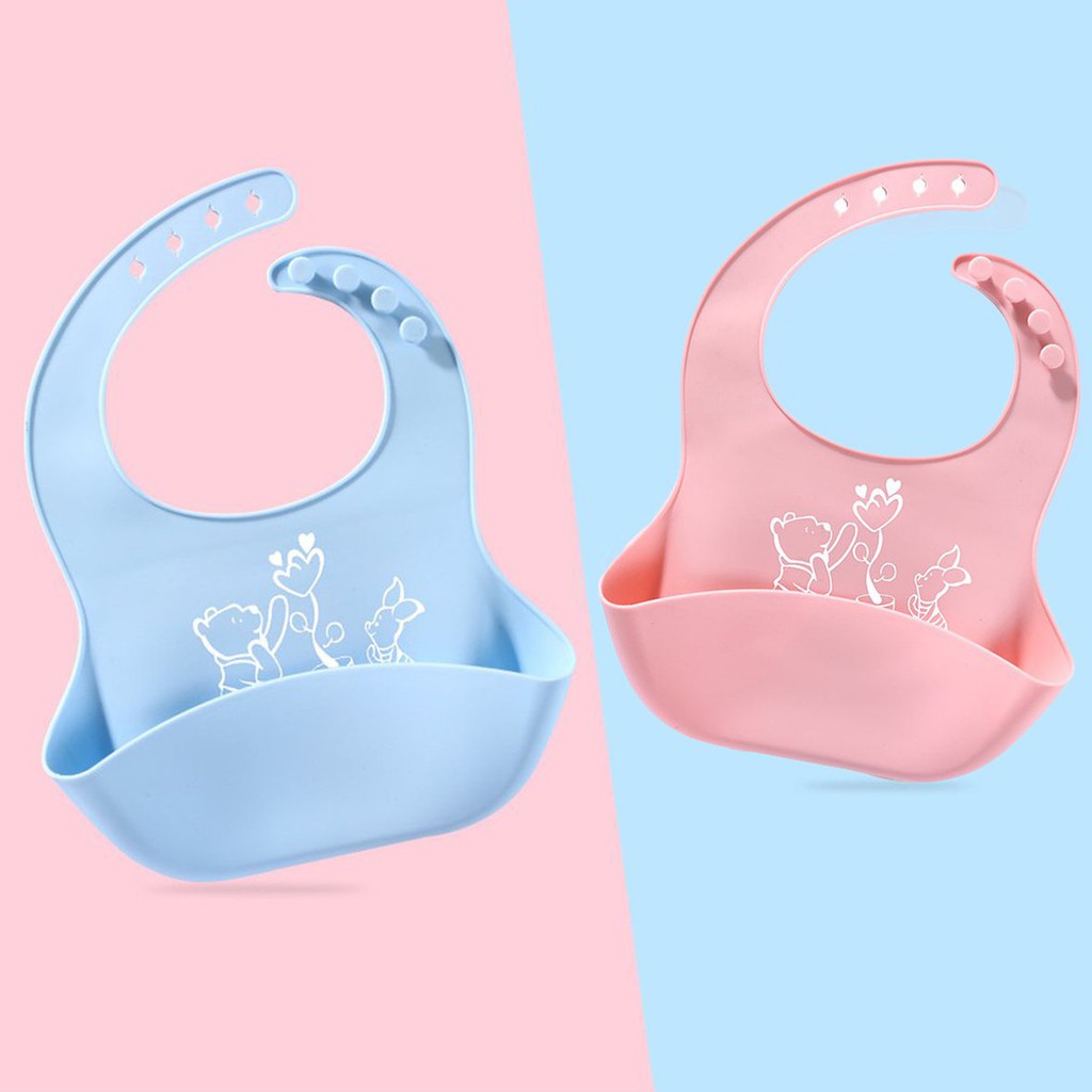 Hoạt Hình Yếm Ăn Silicon Chống Thấm Nước In Hình Dễ Thương Cho Bé