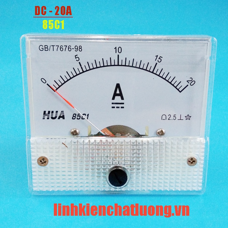 Ampe kế cơ DC 20A 85C1 đo dòng 0-20A chính hãng HUA