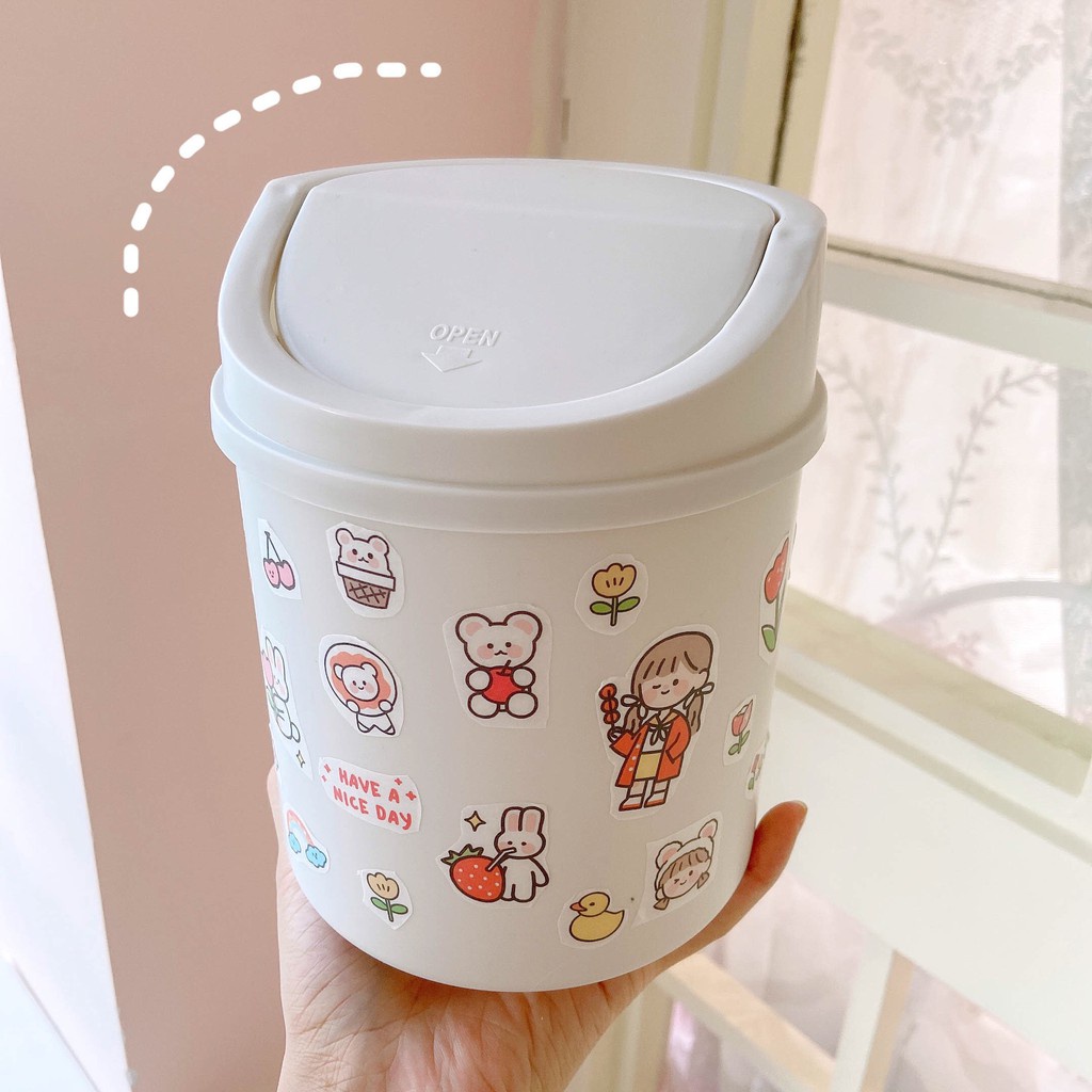 Thùng Rác Mini Nắp Lật Tiện Lợi