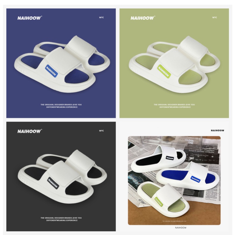 Nai Hàng Nai Dép Đi Trong Nhà Chống Trượt Khử Mùi Thời Trang Mùa Hè Màu Xanh Dương Cho Cặp Đôi