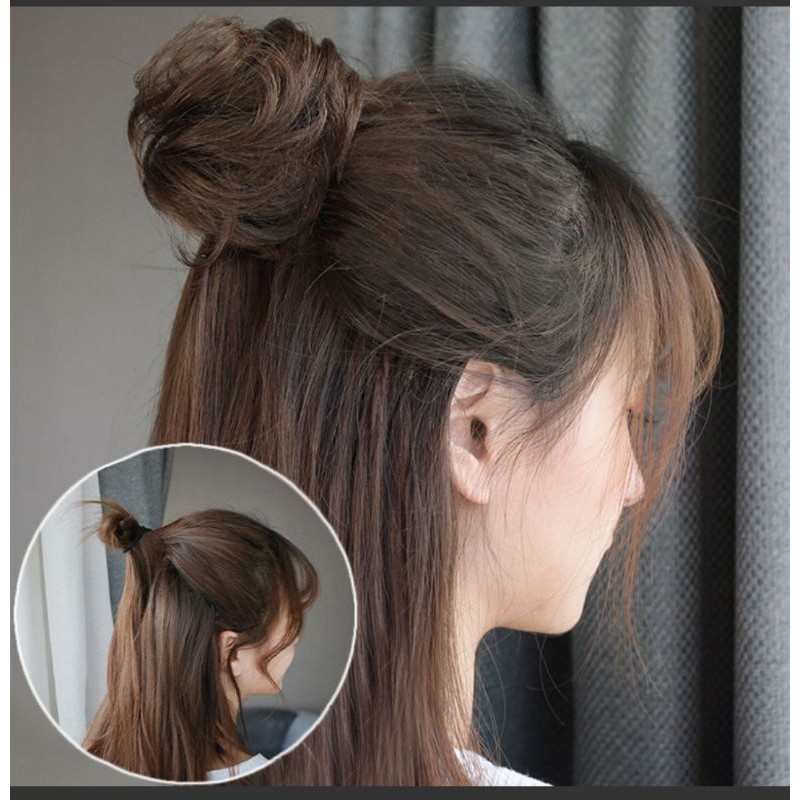 Búi tóc giả kèm cào tóc dễ sử dụng , búi tổ chim