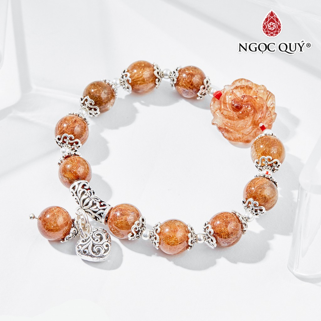 Vòng tay hoa mẫu đơn TA tóc đỏ - Ngọc Quý