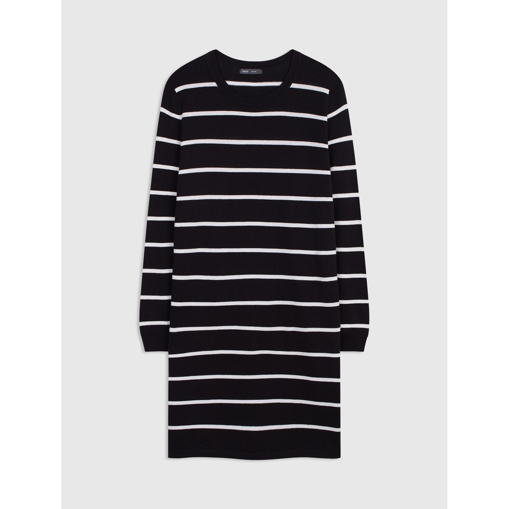 Váy liền nữ pha dệt kẻ ngang 6DS19W002 Canifa | BigBuy360 - bigbuy360.vn