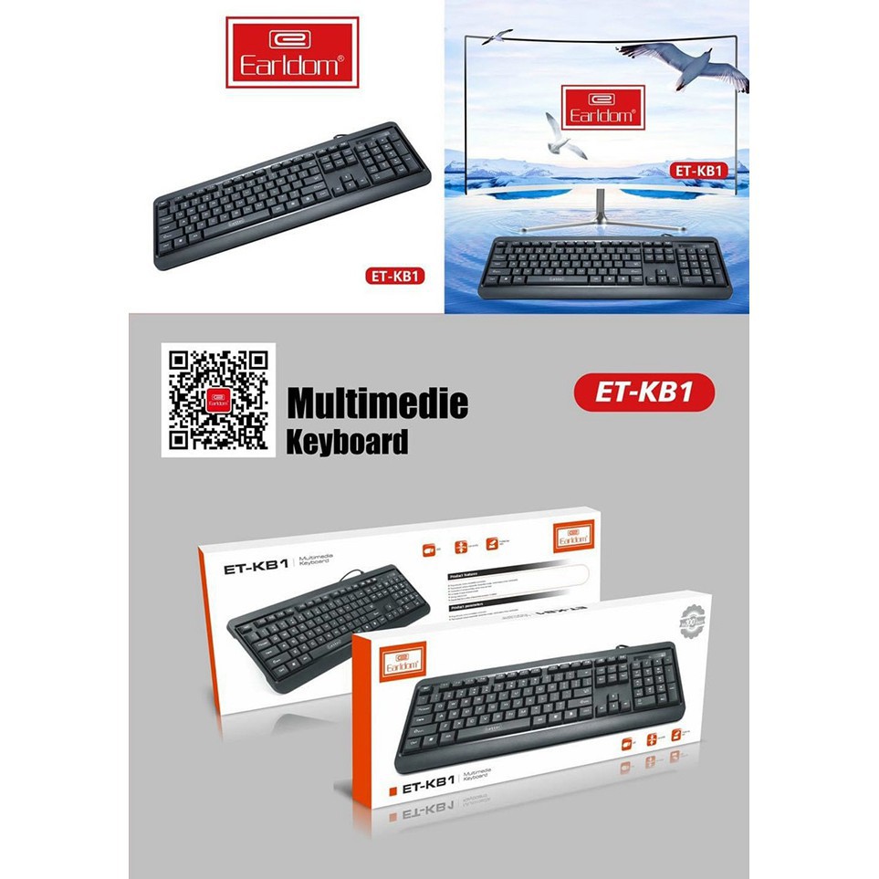 Bàn Phím Máy Tính Cơ Có Dây Chính Hãng Earldom ET-KB1 Gõ Cực Êm Siêu Bền
