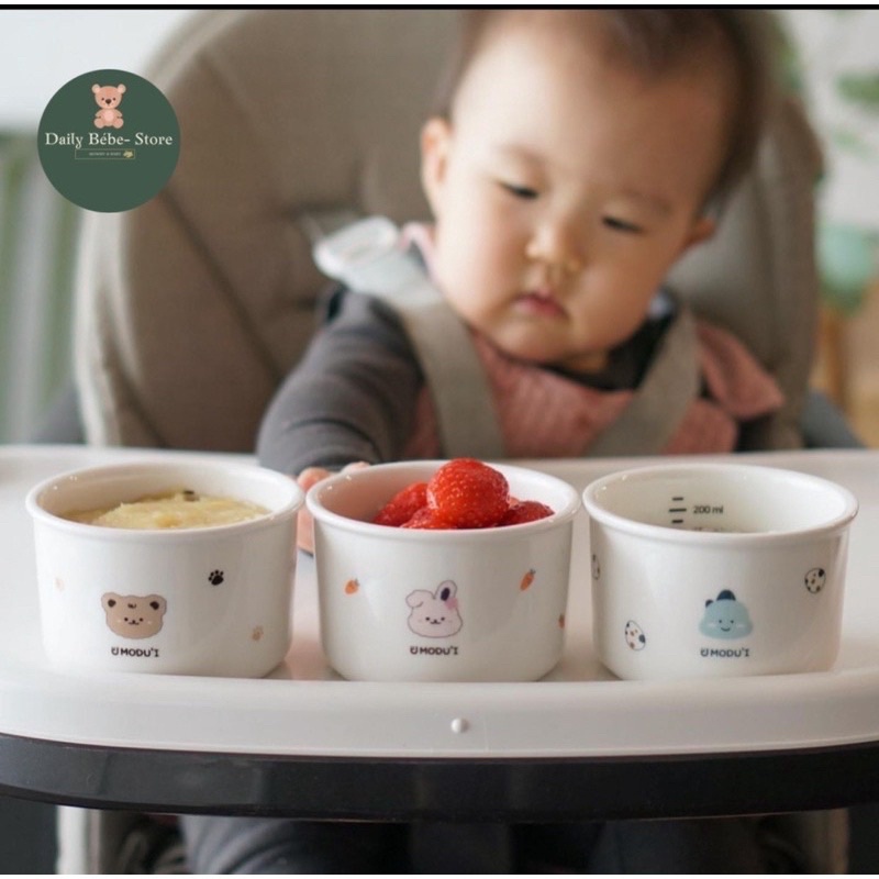 BÁT SỨ / HŨ SỨ ĂN DẶM BLUEMAMA / DOTTODOT- MADE IN KOREA
