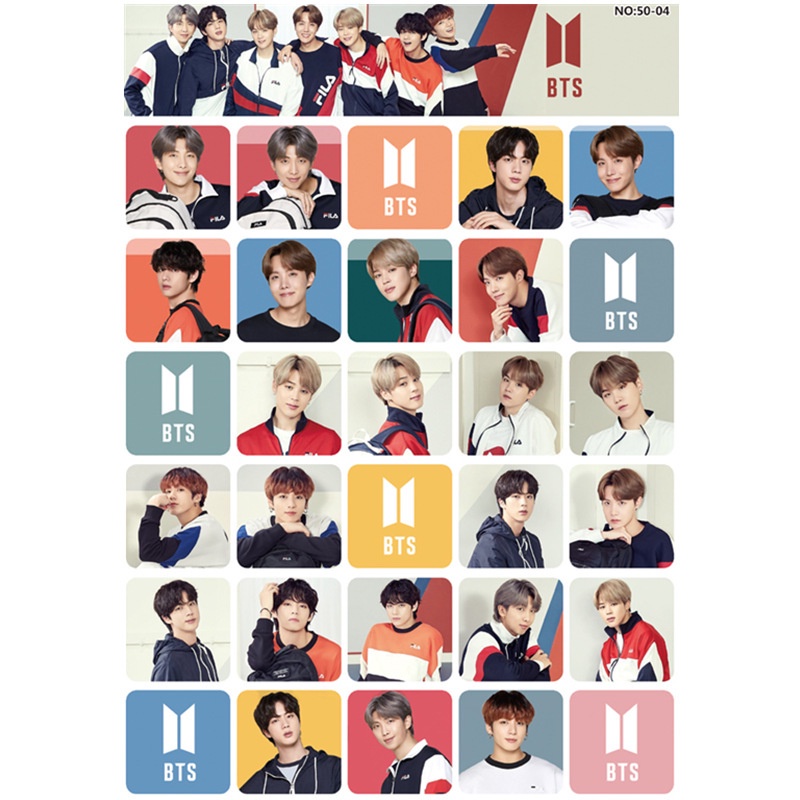 Set Sticker idol Kpop bts black và hoạt hình đáng yêu DecorMe Hình Dán trang trí sổ tay album ảnh KP1