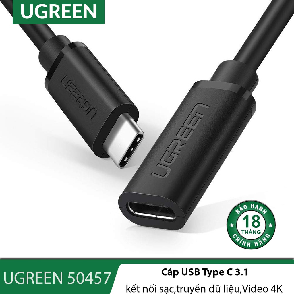 Cáp USB Type C 3.1 nối dài 0.5m Ugreen 40574