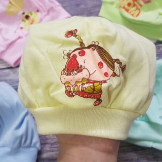 Mũ Chụp Cotton Mềm in Hình Cho Bé Sơ Sinh loại đẹp