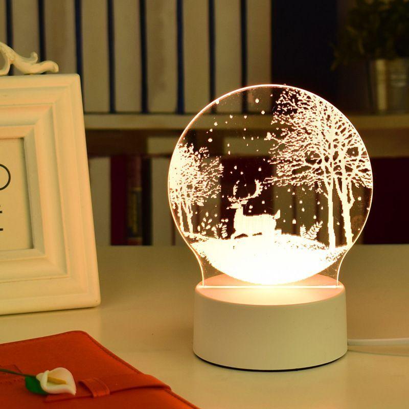 Đèn ngủ 3D để bàn nhiều mẫu, quà tặng giáng sinh - BinaShop
