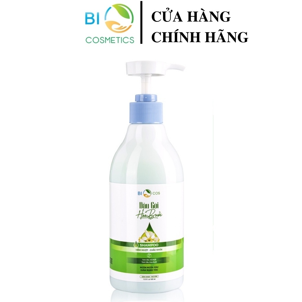 Dầu Gội Xả Ngăn Rụng Tóc Hoa Bưởi BIOCOS 400ml - Detox, Sạch Gầu, Ngăn Rụng Tóc, Kích Thích Mọc Tóc