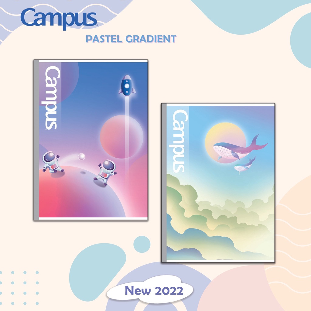 Vở KN Campus PASTEL GRADIENT 200 trang - Mua 5 tặng bút bi M&G