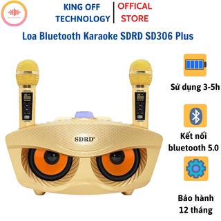 Loa Bluetooth SD-306 Không dây - loa karaoke mini tặng kèm 2 mic bluetooth - BH 6 THÁNG