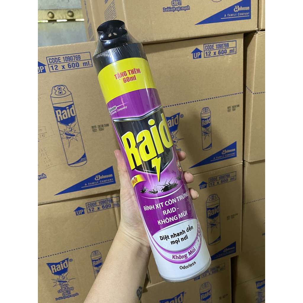 JS RAID Bình xịt côn trùng, xịt muỗi 600ml