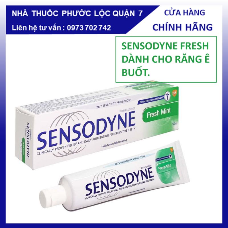 Sensodyne Fresh Mint / Kem đánh răng Sensodyne xanh giảm ê buốt