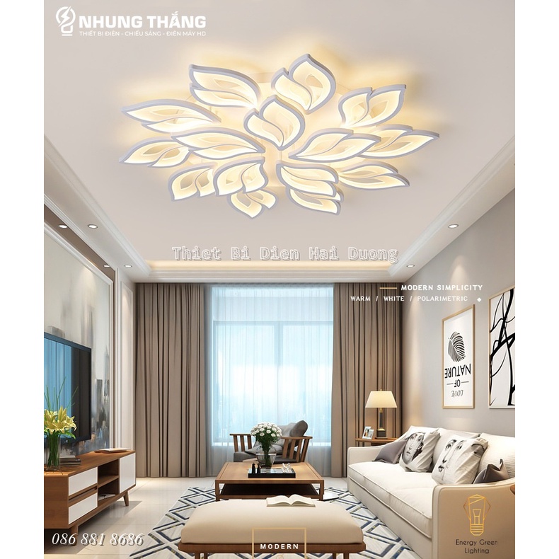 Đèn LED Ốp Trần Đuôi Cáo Decor 15 Cánh NT-039 - 3 Chế Độ Ánh Sáng -Tăng Giảm Ánh Sáng - Điều Khiển Từ Xa