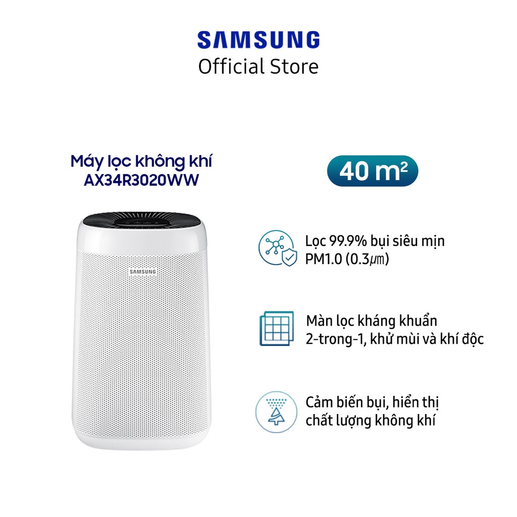 [Mã ELSAM5 giảm 10% đơn 500K] Máy lọc không khí Samsung AX34R3020WW/SV (34m2)