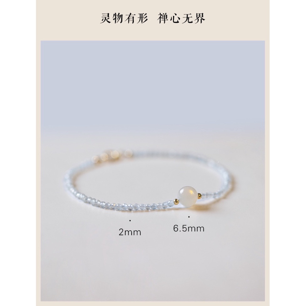 [Hàng Mới] Vòng Đeo Tay Hạt Màu Xanh Dương Nhạt Tươi Mới Cho Nữ