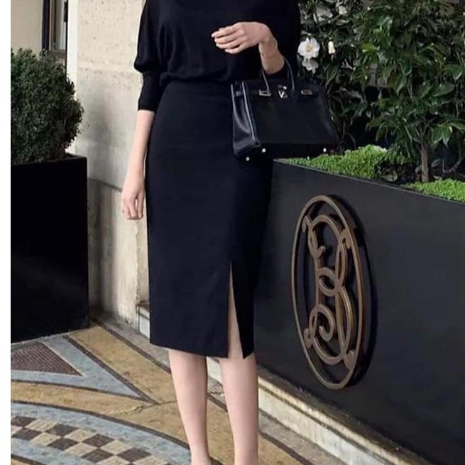 [ Mã WASTRUN4 giảm 10% tối đa 30K đơn 99K] M50- Chân váy bút chì suông 60cm xẻ đùi