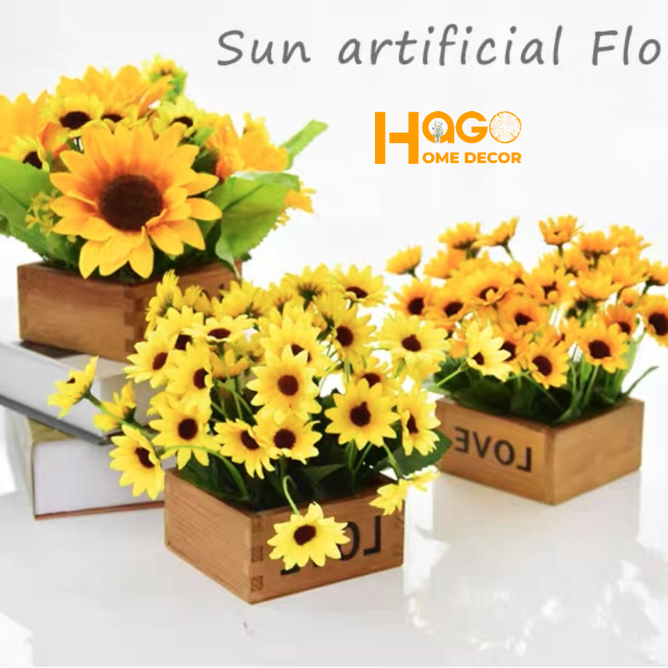 Hoa Giả, Chậu Hoa Gỗ Chữ Love Để Bàn, Trang Trí Kệ Sách, Kệ Tủ, Bàn Học, Bàn Trà Đẹp